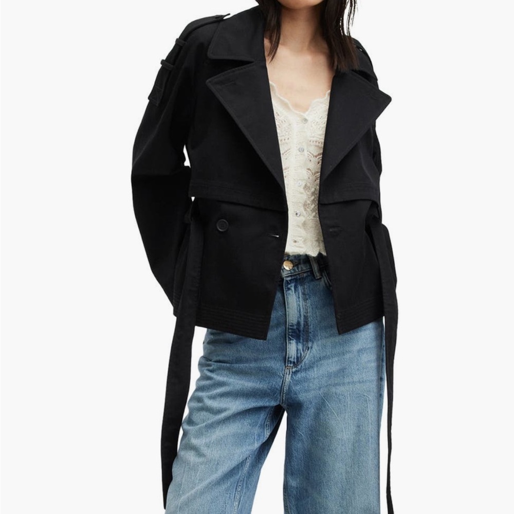 AllSaints Beckette Short Trench Coat